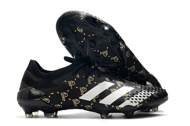 Adidas Rouge Noir Col Tricoté Lacets Asymétriques Chaussures de Football Sol Ferme 4