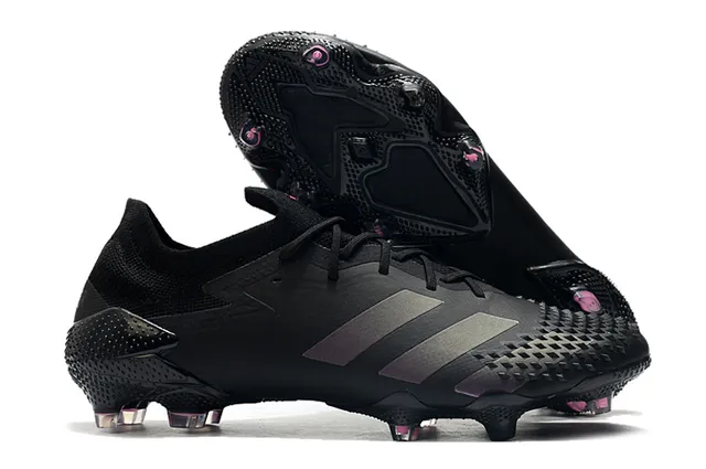 Adidas Rouge Noir Col Tricoté Lacets Asymétriques Chaussures de Football Sol Ferme 5