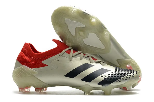 Adidas Rouge Noir Col Tricoté Lacets Asymétriques Chaussures de Football Sol Ferme 8
