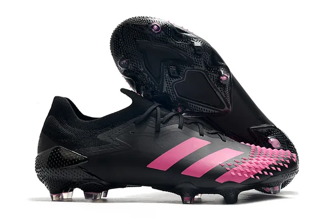 Adidas Rouge Noir Col Tricoté Lacets Asymétriques Chaussures de Football Sol Ferme 13