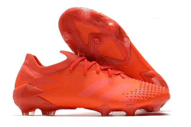 Adidas Rouge Noir Col Tricoté Lacets Asymétriques Chaussures de Football Sol Ferme 14