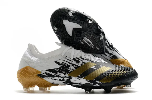 Adidas Rouge Noir Col Tricoté Lacets Asymétriques Chaussures de Football Sol Ferme 16