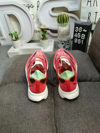 Adidas Red Green Engineered Mesh Upper Three-Stripe Side Branding Running Shoes 8