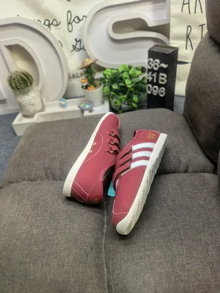Adidas Rouge Blanc Sans Lacets Double Velcro Sneakers Lifestyle 6