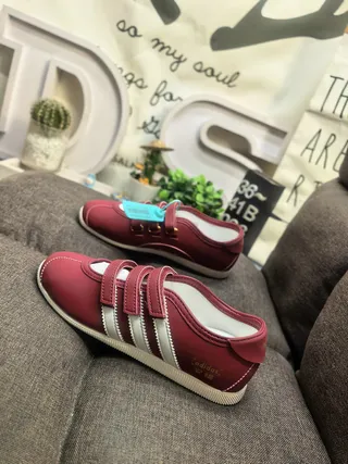 Adidas Rouge Blanc Sans Lacets Double Velcro Sneakers Lifestyle 7