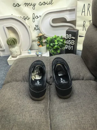 Adidas Samba Black Gold Low-Top Leather Upper Lifestyle Sneakers 8