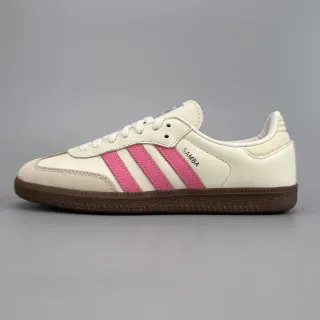 Adidas Samba Off-White و Pink حذاء رياضي جلدي للستايل الحياتي