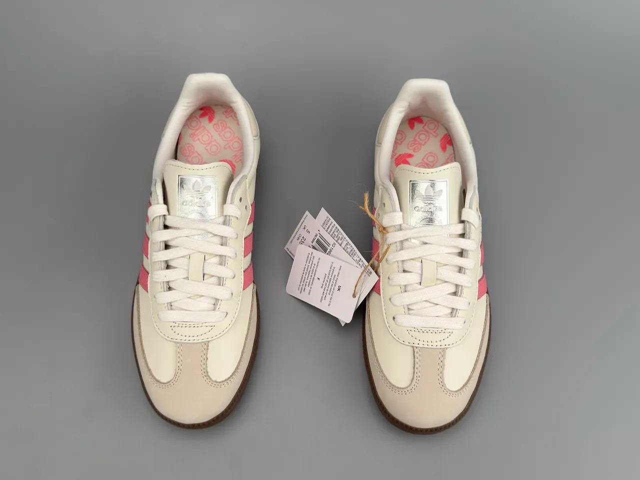 Adidas Samba Off-White et Pink Sneakers Lifestyle en Cuir 9