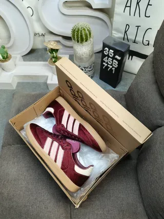 Adidas Samba OG Velours bordeaux et crème Lifestyle Sneakers 3