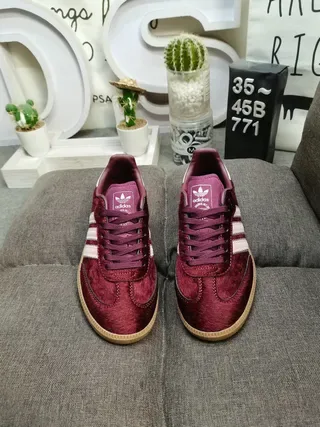 Adidas Samba OG Velours bordeaux et crème Lifestyle Sneakers 10