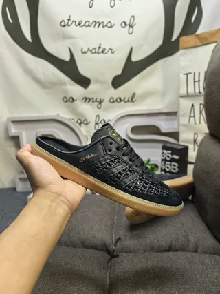 Adidas Samba 编织皮革 黑金橡 乐福鞋 5