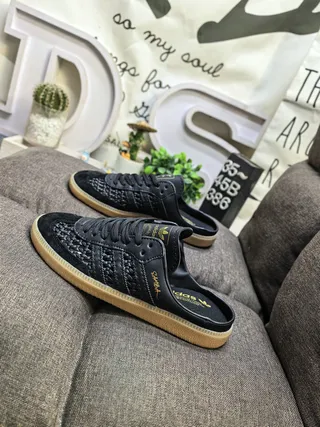 Adidas Samba 编织皮革 黑金橡 乐福鞋 7