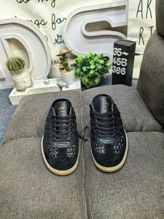 Adidas Samba 编织皮革 黑金橡 乐福鞋 10