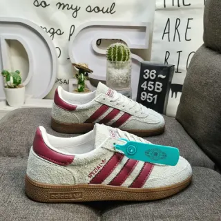 Adidas Spezial Off-White و Maroon جلد ناعم أحذية رياضية أسلوب حياة