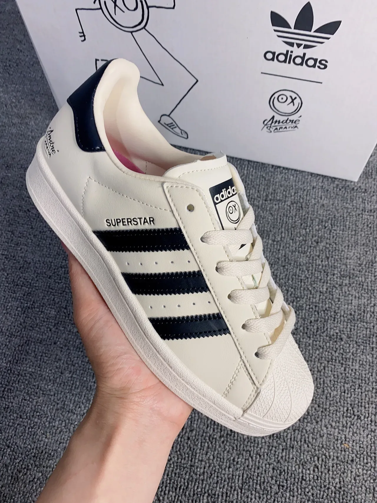 Adidas Superstar André Araiya Off-White and Black Lifestyle Sneakers 2