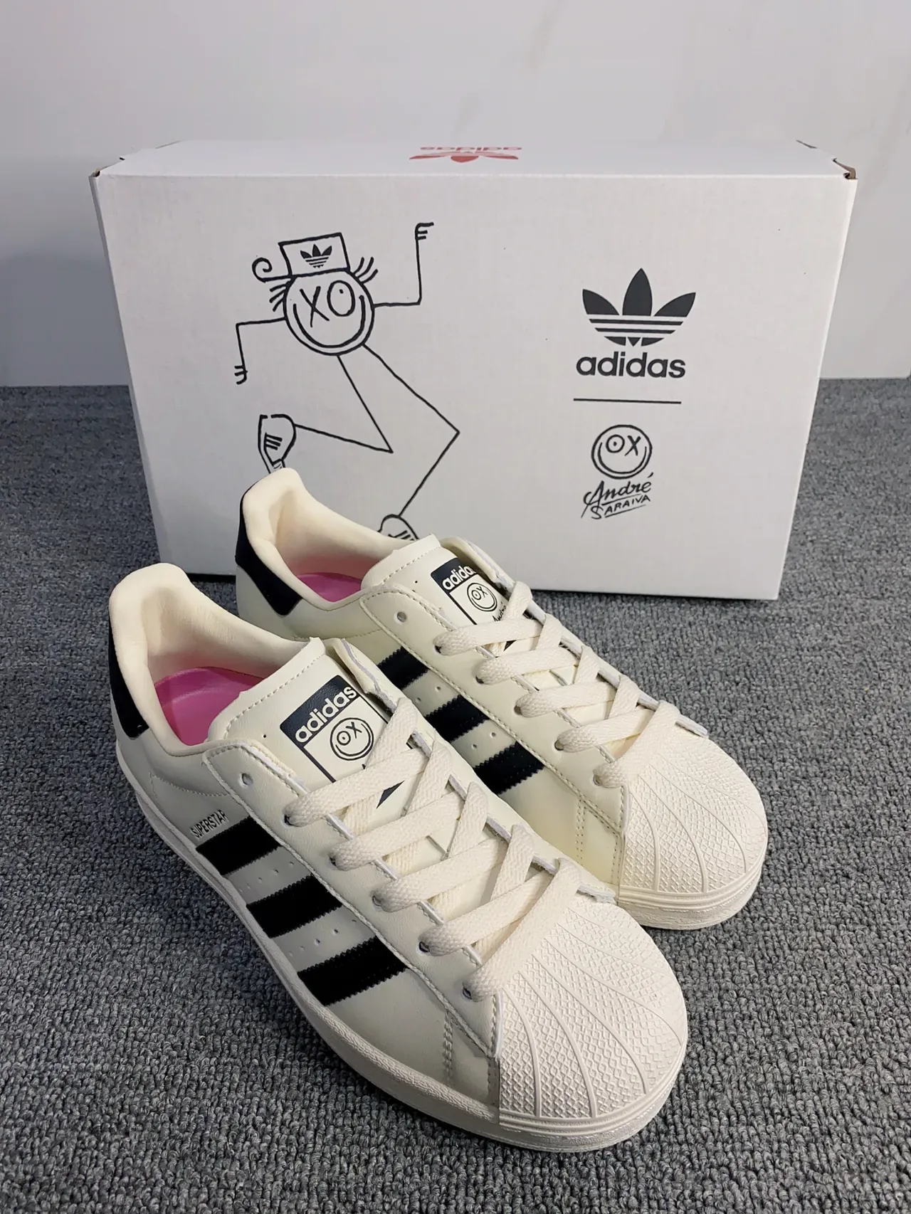 Adidas Superstar André Araiya Off-White and Black Lifestyle Sneakers 3