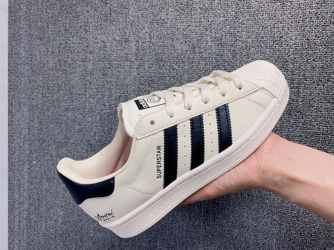 Adidas Superstar André Araiya Off-White and Black Lifestyle Sneakers 4
