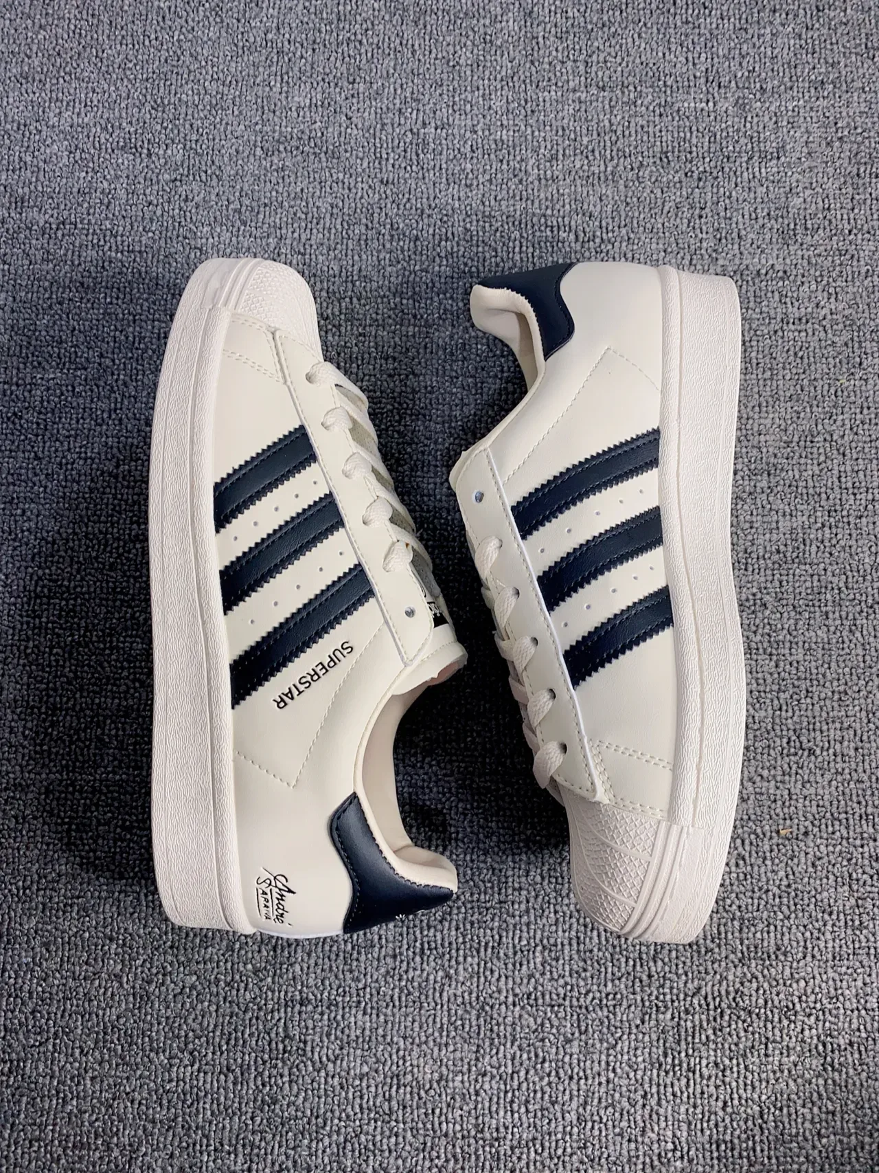 Adidas Superstar André Araiya Off-White and Black Lifestyle Sneakers 6