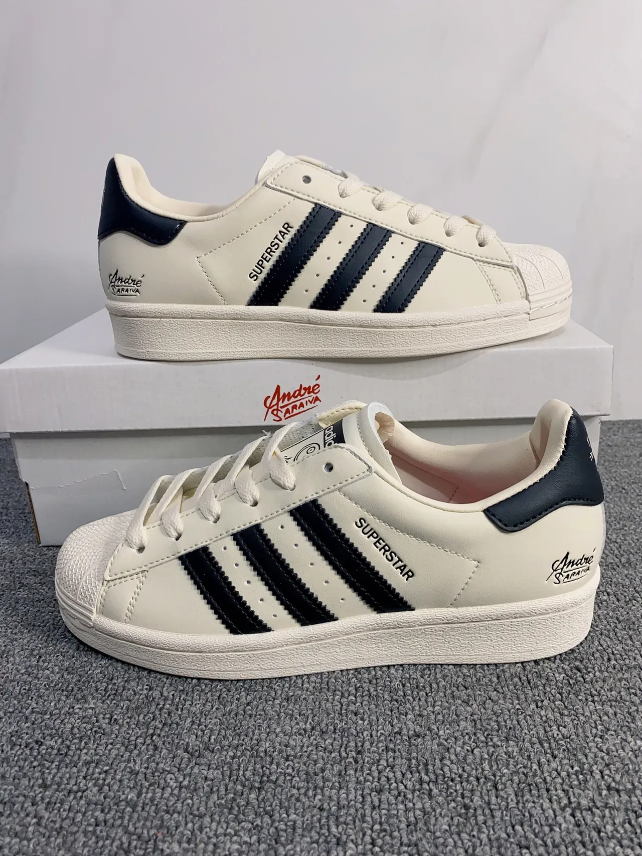 Adidas Superstar André Araiya Off-White and Black Lifestyle Sneakers 9