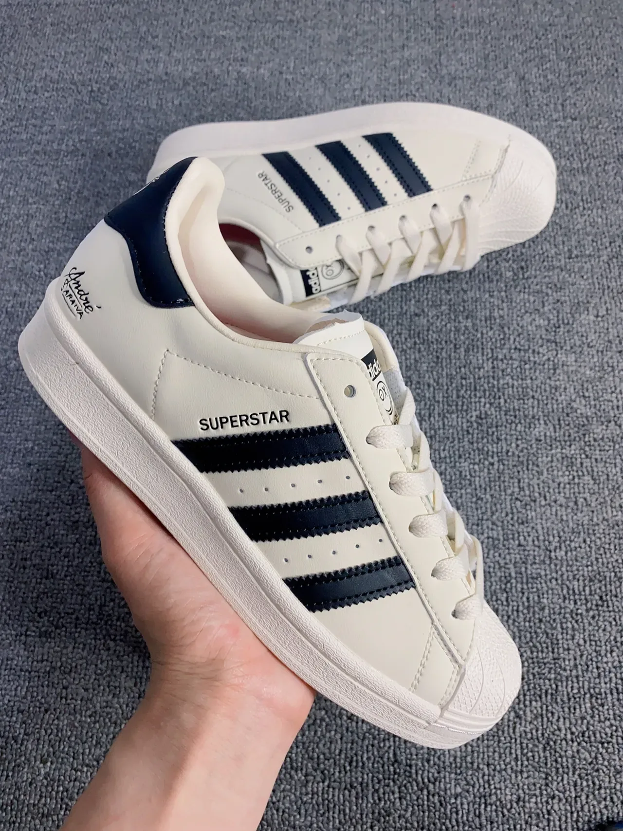 Adidas Superstar André Araiya Off-White and Black Lifestyle Sneakers 11