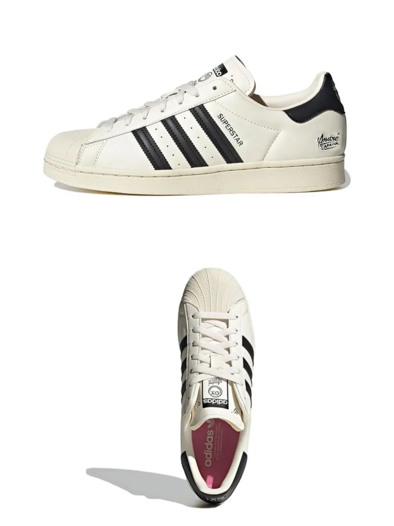 Adidas Superstar André Araiya Off-White and Black Lifestyle Sneakers 12