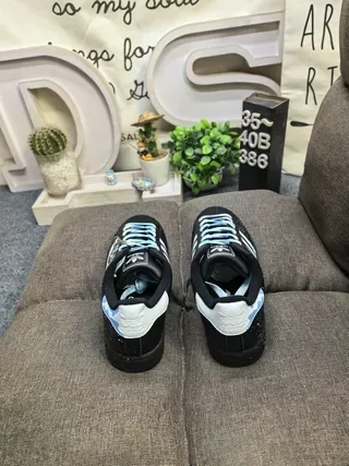 Adidas Superstar أسود أزرق Shell-Toe الجزء العلوي المتشقق أسلوب حياة Sneakers 8