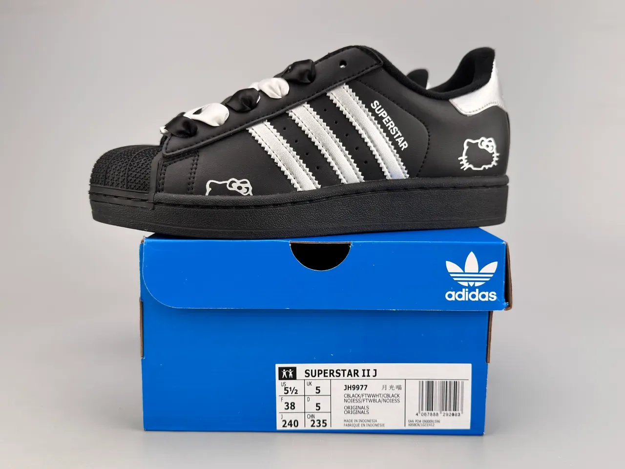 Adidas Superstar Black Silver Hello Kitty Lifestyle Sneakers 4