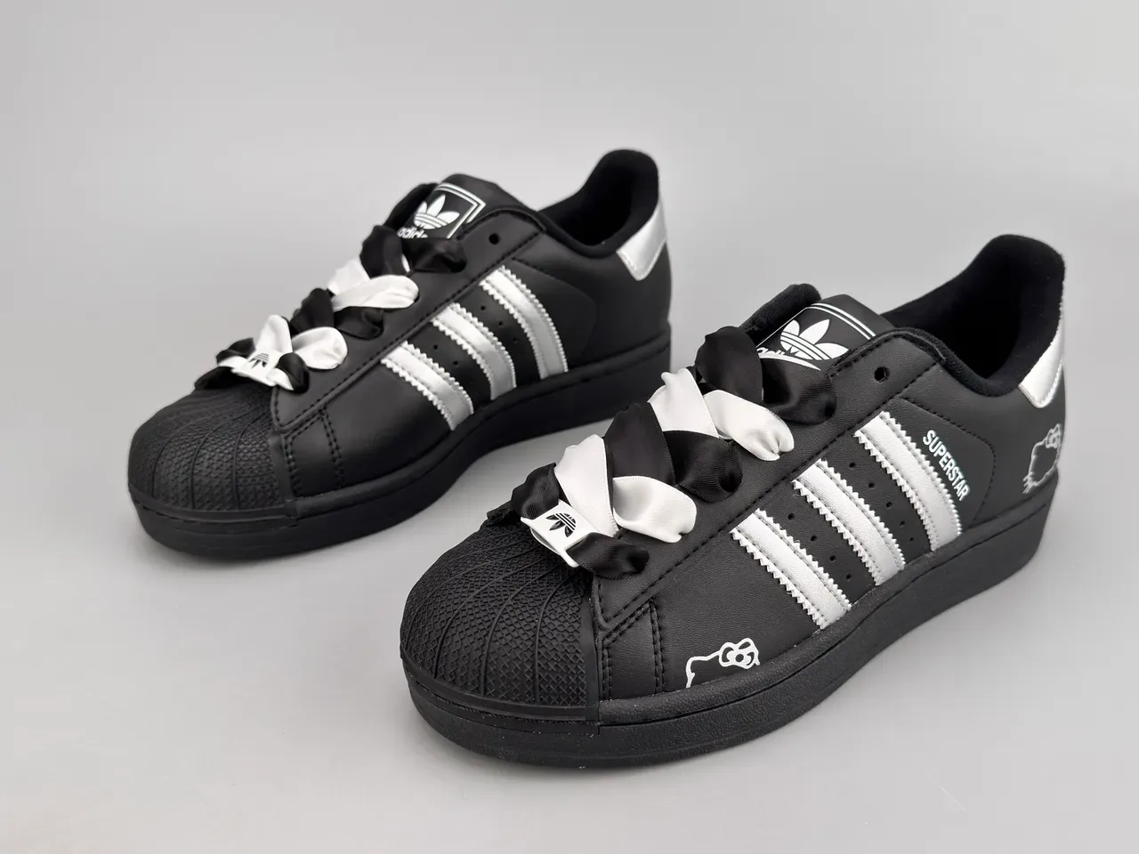 Adidas Superstar Black Silver Hello Kitty Lifestyle Sneakers 5