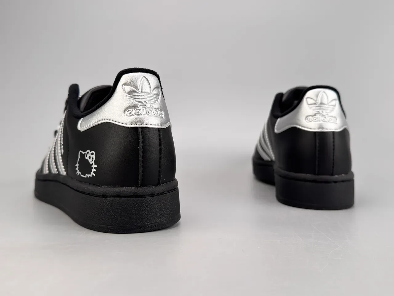 Adidas Superstar Black Silver Hello Kitty Lifestyle Sneakers 6