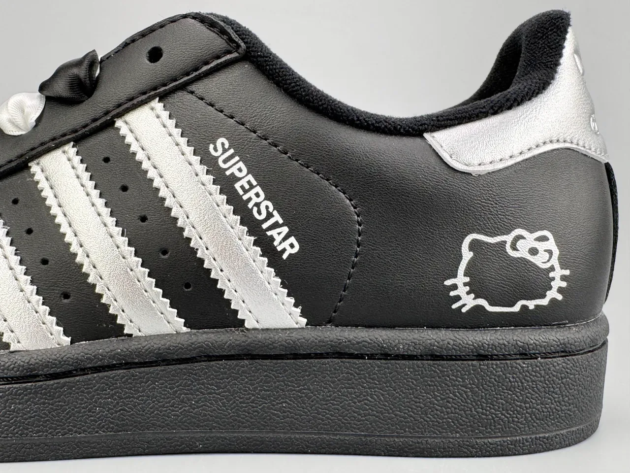 Adidas Superstar Black Silver Hello Kitty Lifestyle Sneakers 7