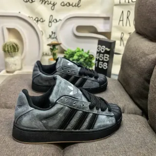 Adidas Superstar سويد رمادي Shell-Toe أحذية رياضية أسلوب حياة