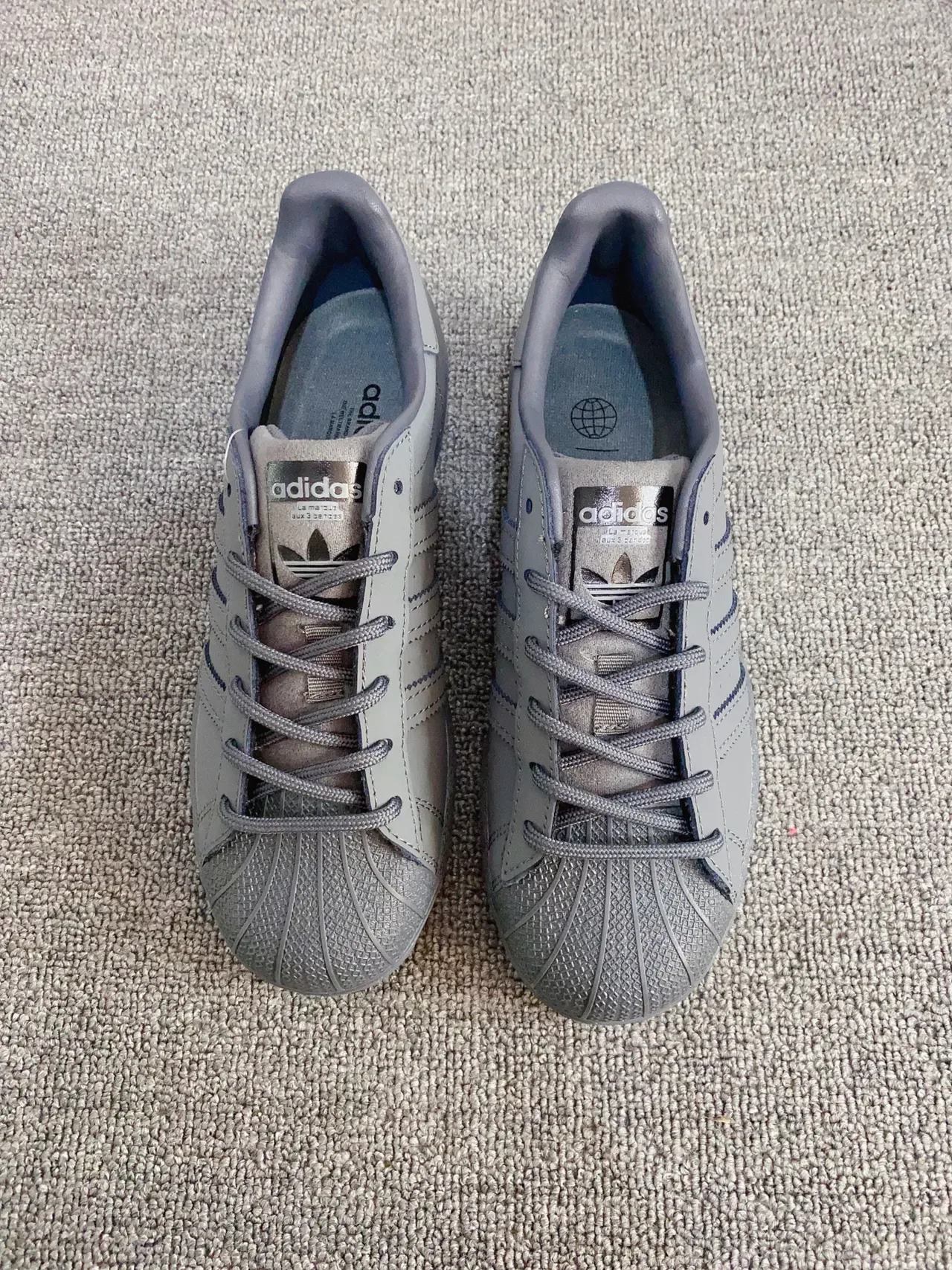 Adidas Superstar Monocromático Cinza Escuro Tênis Lifestyle 8