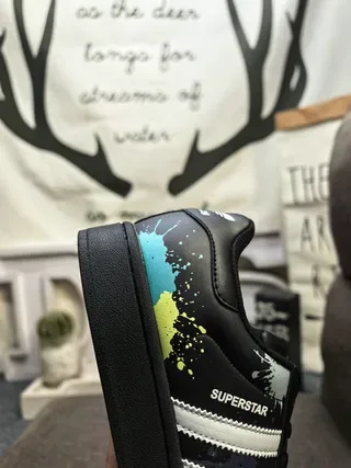 Adidas Superstar Salpicado de Tinta Preto Tênis Lifestyle 3