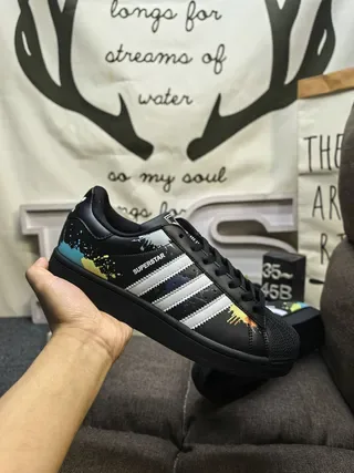 Adidas Superstar Salpicado de Tinta Preto Tênis Lifestyle 5