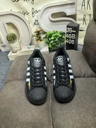 Adidas Superstar Salpicado de Tinta Preto Tênis Lifestyle 10