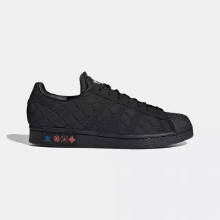 Adidas Superstar أحذية رياضية أسلوب حياة سوداء مبطنة