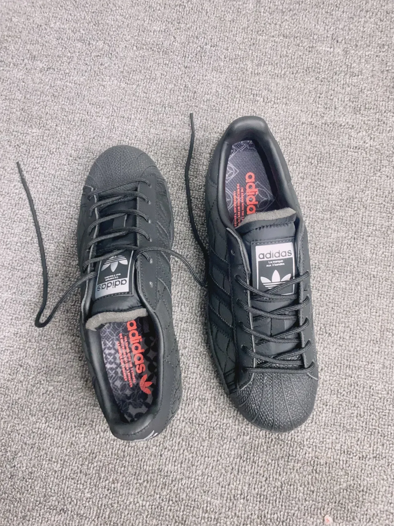 Adidas Superstar أحذية رياضية أسلوب حياة سوداء مبطنة 2