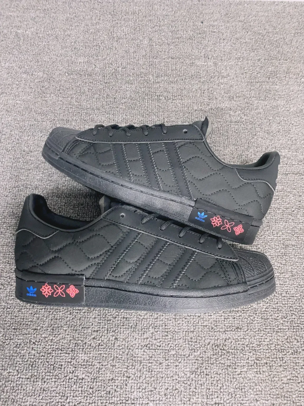 Adidas Superstar أحذية رياضية أسلوب حياة سوداء مبطنة 4