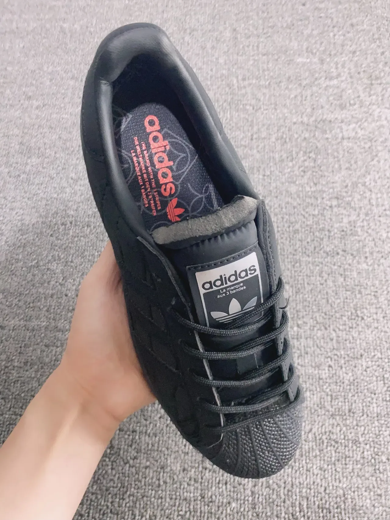 Adidas Superstar أحذية رياضية أسلوب حياة سوداء مبطنة 6