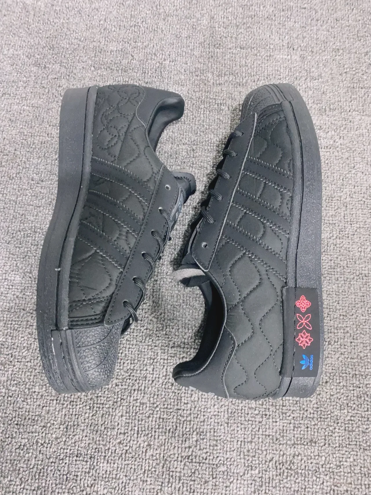 Adidas Superstar أحذية رياضية أسلوب حياة سوداء مبطنة 8