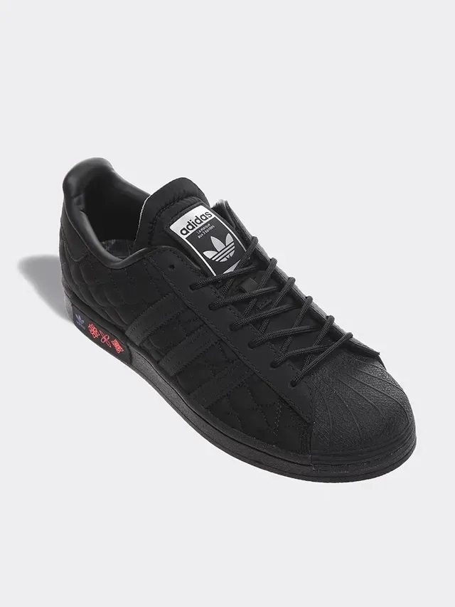 Adidas Superstar أحذية رياضية أسلوب حياة سوداء مبطنة 11