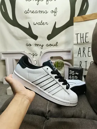 Adidas Superstar White and Black Lifestyle Sneakers 5