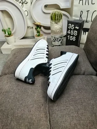 Adidas Superstar White and Black Lifestyle Sneakers 6