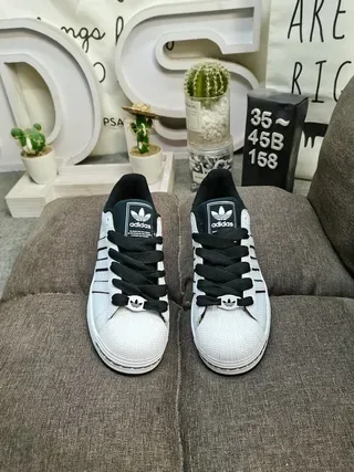 Adidas Superstar White and Black Lifestyle Sneakers 10