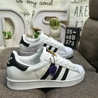 Adidas Superstar أبيض أسود لايف ستايل سنيكرز