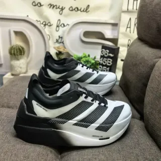 Adidas White Black Three-Stripe Side Panel Perforated Overlays Lifestyle Sneakers