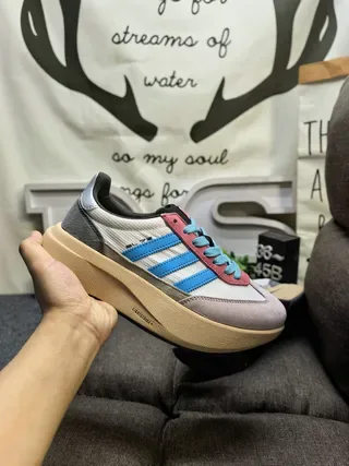 Adidas White Blue Chunky Platform Sole Three-Stripe Side Panel Lifestyle Sneakers 5
