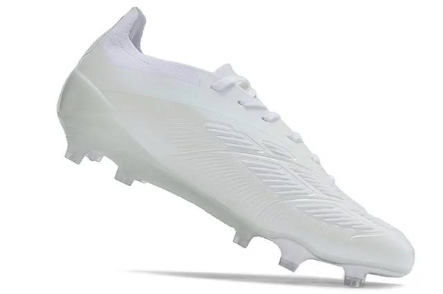 Adidas Blanc Monochrome Texturé Synthétique Supérieur Terre Firme Chaussures de Football 2
