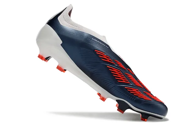 Adidas Blanco Marino Sin Cordones Upper Ajuste a Calcetín Moldado Superposición de Tres Rayas Ground Firme Zapatos de Fútbol 2