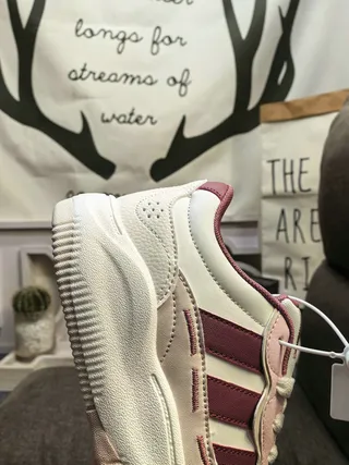 Adidas White Pink Platform Sole Three-Stripe Side Panel Chunky Sneakers 3